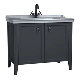 VitrA Set Waschtisch + Unterschrank Valarte 995 mm 2 Türen Grau Matt