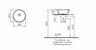 VitrA Aufsatzschale Geo rund d: 380 mm geschliffen Edelweiß – Bild 2