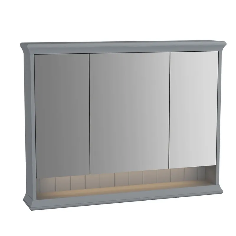 VT LED-Spiegelschrank Valarte 980 mm 3 Türen Grau Matt