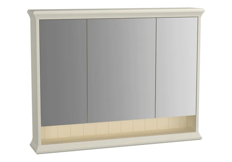 VitrA LED-Spiegelschrank Valarte 980 mm 3 Türen Elfenbein Matt