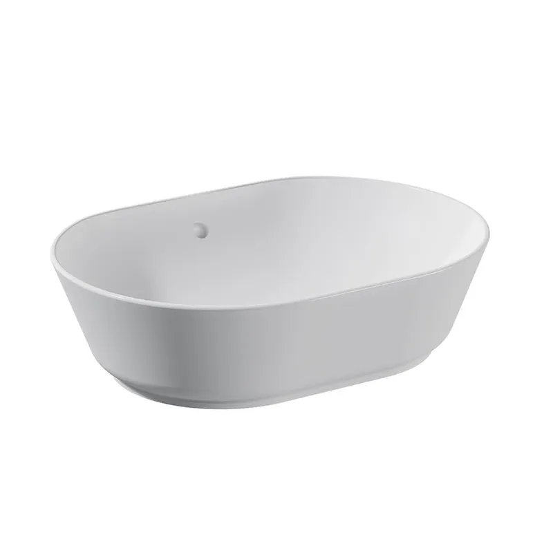 VitrA Aufsatzschale Geo oval 545 x 400 mm geschliffen Überlaufloch Weiß Hochglanz