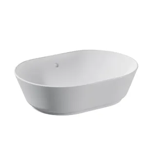 VitrA Aufsatzschale Geo oval 545 x 400 mm geschliffen Überlaufloch Weiß Hochglanz