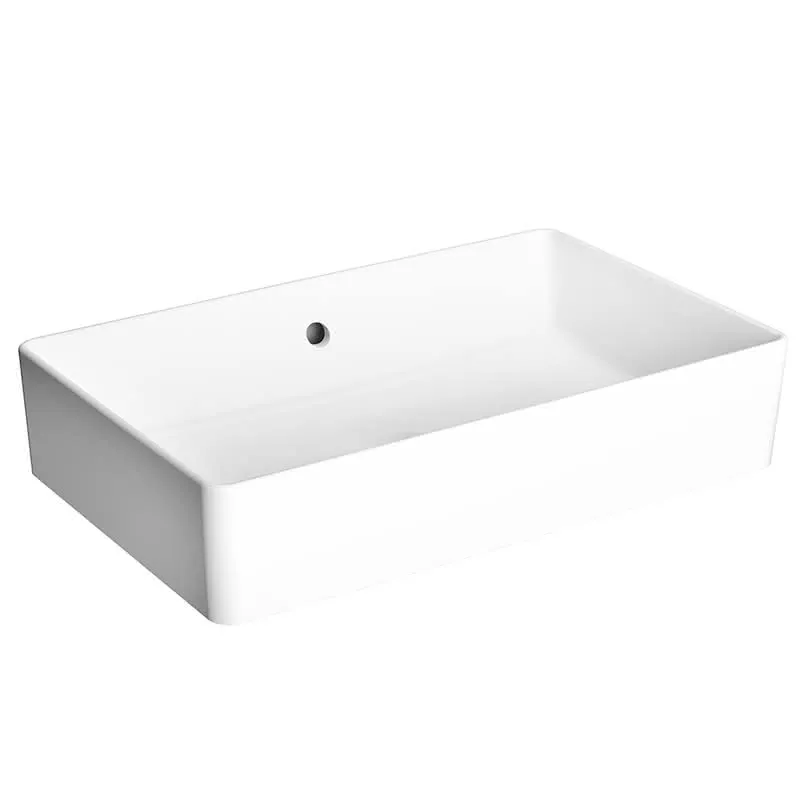 VitrA Aufsatzschale Nuo eckig 600 x 380 mm geschliffen Überlauf Weiß Hochglanz VC