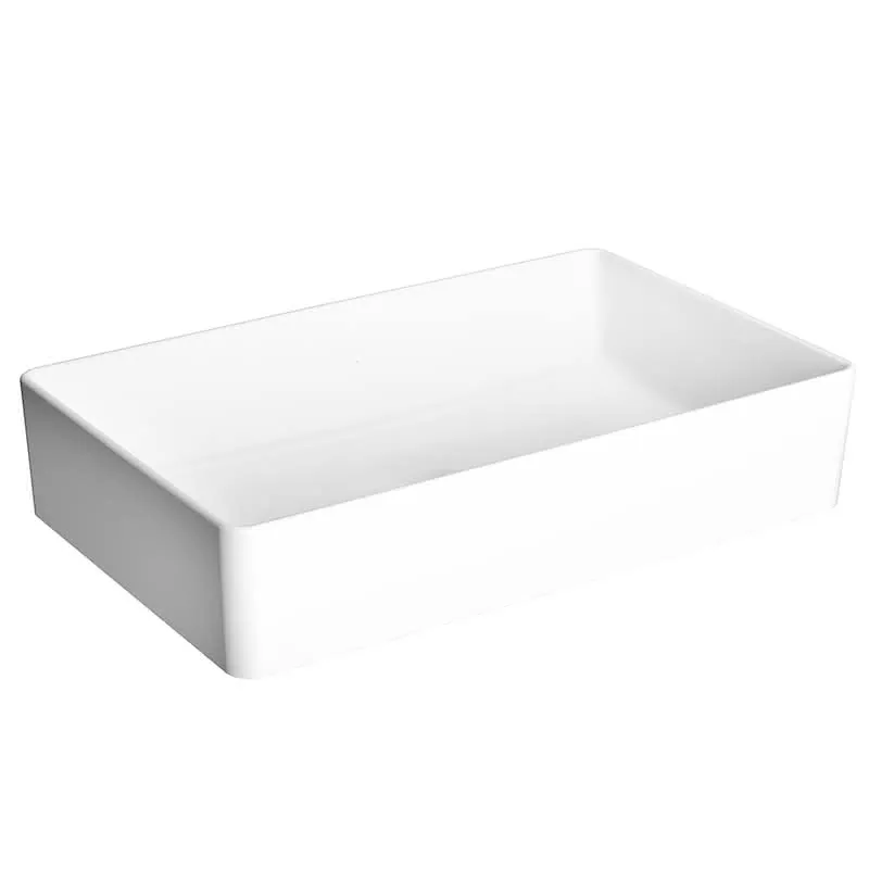 VitrA Aufsatzschale Nuo eckig 600 x 380 mm geschliffen Weiß Hochglanz