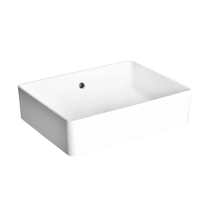 VitrA Aufsatzschale Nuo eckig 500 x 380 mm geschliffen Überlauf Weiß Hochglanz