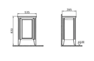 VitrA Halbhochschrank Valarte 535 x 830 mm 1 Tür Anschlag links Weiß Matt – Bild 2