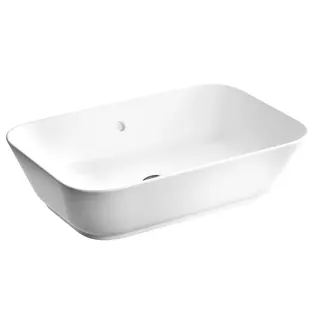 VitrA Aufsatzschale Geo eckig 595 x 395 mm geschliffen Überlaufloch Weiß Hochglanz