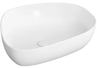 VitrA Aufsatzschale Outline asymmetrisch 550 x 430 mm CERAFINE Weiß Hochglanz VC