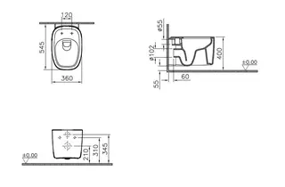 Tiefspüler-Wand-WC Plural VitrA Flush 360 x 545 mm V-Fit 2.0 Edelweiß VC – Bild 2