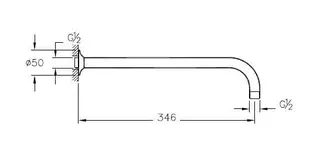 VitrA Wandarm Origin 90 Grad Bogen b: 346 mm G 1/2" Chrom – Bild 2
