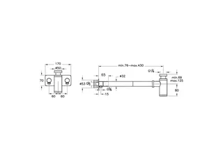 VitrA Design Siphon Origin 2 Eckventile links + rechts Chrom – Bild 2