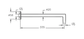 VitrA Wandarm Origin 335 mm 90 Grad Winkel Wandmontage Schwarz Matt – Bild 2