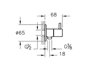 VitrA Eckventil Origin Fertigmontageset G 1/2" Schwarz Matt – Bild 2