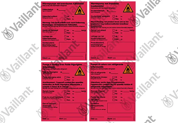 Aufkleber, Stilllegung Vaillant-Nr. 0010038457