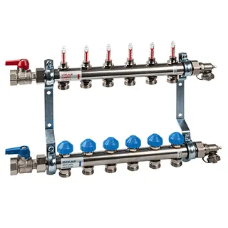 WATTS Heizkreisverteiler 2013AF+ VA5 1" AG, 0-4 L, für 5 Heizkreise