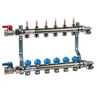 WATTS Heizkreisverteiler 2013AF+ VA6 1" AG, 0-4 L, für 6 Heizkreise