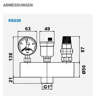 WATTS Kesselsicherheitsgruppe mit Iso. KSG 30/ISO 2, S.-Ventil: 1/2" – Bild 2