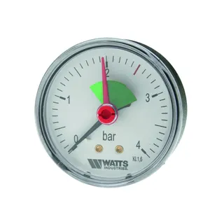 WATTS Heizungsmanometer axial F+R101 d 63/0-4bar, G3/8B m.Zeiger u. Sektor
