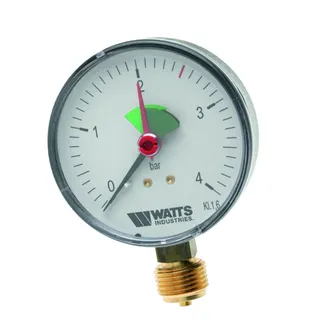 Watts Heizungsmanometer radial 0-4 bar, Dm 63mm, G3/8"B, 10007736