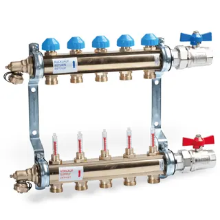 WATTS Heizkreisverteiler MS Profil HKV/T 07, 1"IG DFM0-4 ES/AS25-Set