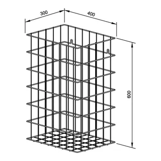 EWAR Abfallkorb 72l verchromt WP150 BxTxH:400x300x600mm – Bild 2