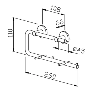 EWAR 2-fach-Toilettenpapierhalter AC252 BxTxH:260x66x110mm, geschliffen – Bild 2
