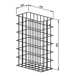 EWAR Abfallkorb 48l beschichtet WP151-2 BxTxH:400x200x600mm – Bild 2