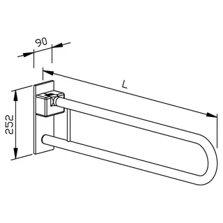 EWAR Stützklappgriff 700mm BF670 BxTxH:700x90x250mm, geschliffen – Bild 2