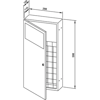 EWAR Abfallbehälter 11l WP134 BxTxH:298x120x598mm, geschliffen – Bild 2