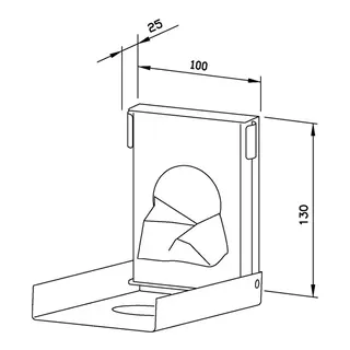 EWAR Hygienebeutelspender WP156 BxTxH:100x25x130mm, geschliffen – Bild 2