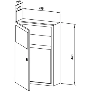 EWAR Hygiene-Abfallbehälter 5l WP137 BxTxH:298x120x448mm, geschliffen – Bild 2