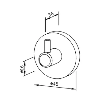 EWAR Einfach-Haken AC215 BxTxH:45x36x45mm, geschliffen – Bild 2