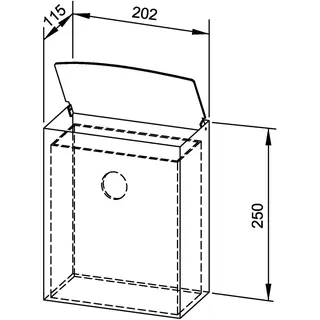 EWAR Hygiene-Abfallbehälter 5l WP179 BxTxH:202x115x250mm, geschliffen – Bild 2