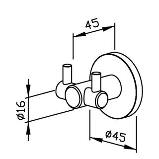 EWAR Zweifach-Haken AC216 BxTxH:45x45x45mm, geschliffen – Bild 2