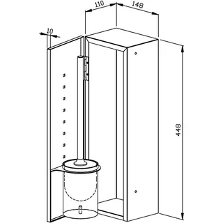 EWAR Bürstengarnitur geschlossen WP161 BxTxH:148x120x448mm, hochglanzpoliert – Bild 2