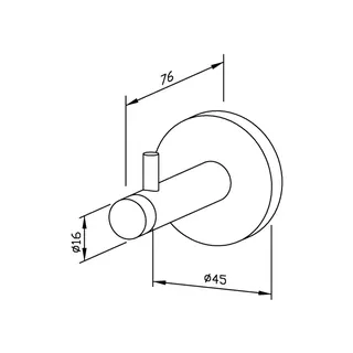 EWAR Wandtürpuffer mit Haken AC217 BxTxH:45x76x45mm, geschliffen – Bild 2