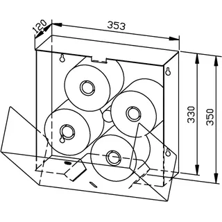 EWAR Toilettenpapierh. 4 Rollen WP163-S BxTxH:353x120x350mm, geschliffen – Bild 2