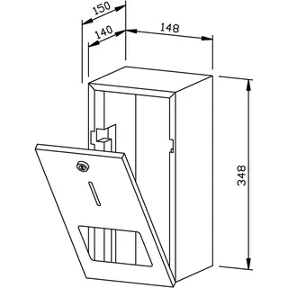 EWAR Toilettenpapierh.+Res.-rolle WP164 BxTxH:148x150x348mm, geschliffen – Bild 2