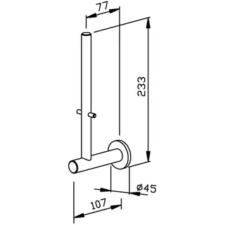 EWAR Zweifach-Res.-Papierhalter AC225-2 BxTxH:45x110x233mm, geschliffen – Bild 2