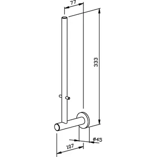 EWAR Dreifach-Res.-Papierhalter AC225-3 BxTxH:45x110x333mm, geschliffen – Bild 2