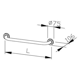 EWAR Haltegriff gerade 600mm BF600 BxTxH:675x75x106mm, geschliffen – Bild 2