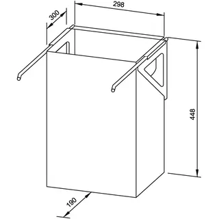 EWAR Abfallbehälter 40l WP188 BxTxH:298x300x448mm, geschliffen – Bild 2