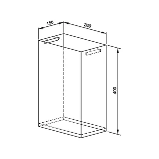 EWAR Abfallbehälter 15l WH15 BxTxH:260x150x400 mm, geschliffen – Bild 2