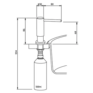 EWAR Tischdesinf.-mittelspender WP122-1 BxTxH:65x130x310mm, verchromt – Bild 2