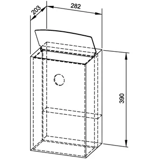 EWAR Hyg.-Abfallbeh. 12l + Spender WP140 BxTxH:220x115x250mm, geschliffen – Bild 2