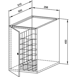 EWAR Abfallbehälter 43l WP198 BxTxH:298x510x450mm, geschliffen – Bild 2