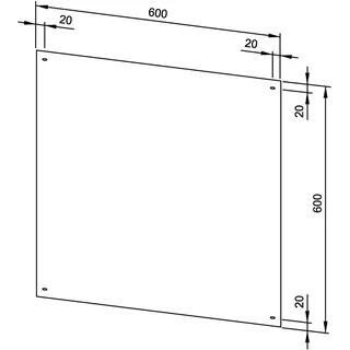 EWAR Edelstahlspiegel 600mmx600mm WP601 BxTxH:600x1x600mm, poliert – Bild 2