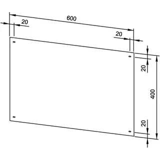 EWAR Edelstahlspiegel 600mmx400mm WP602 BxTxH:600x1x400mm, poliert – Bild 2