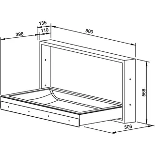 EWAR Babywickeltisch horizontal WP2010 BxTxH:900x135x566mm, geschliffen – Bild 2