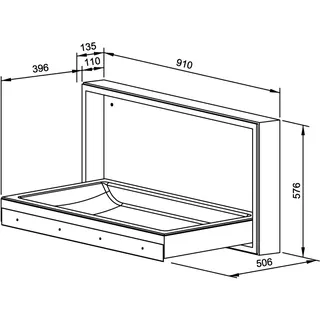 EWAR Babywickeltisch horizontal WP2015 BxTxH:910x135x576mm, geschliffen – Bild 2